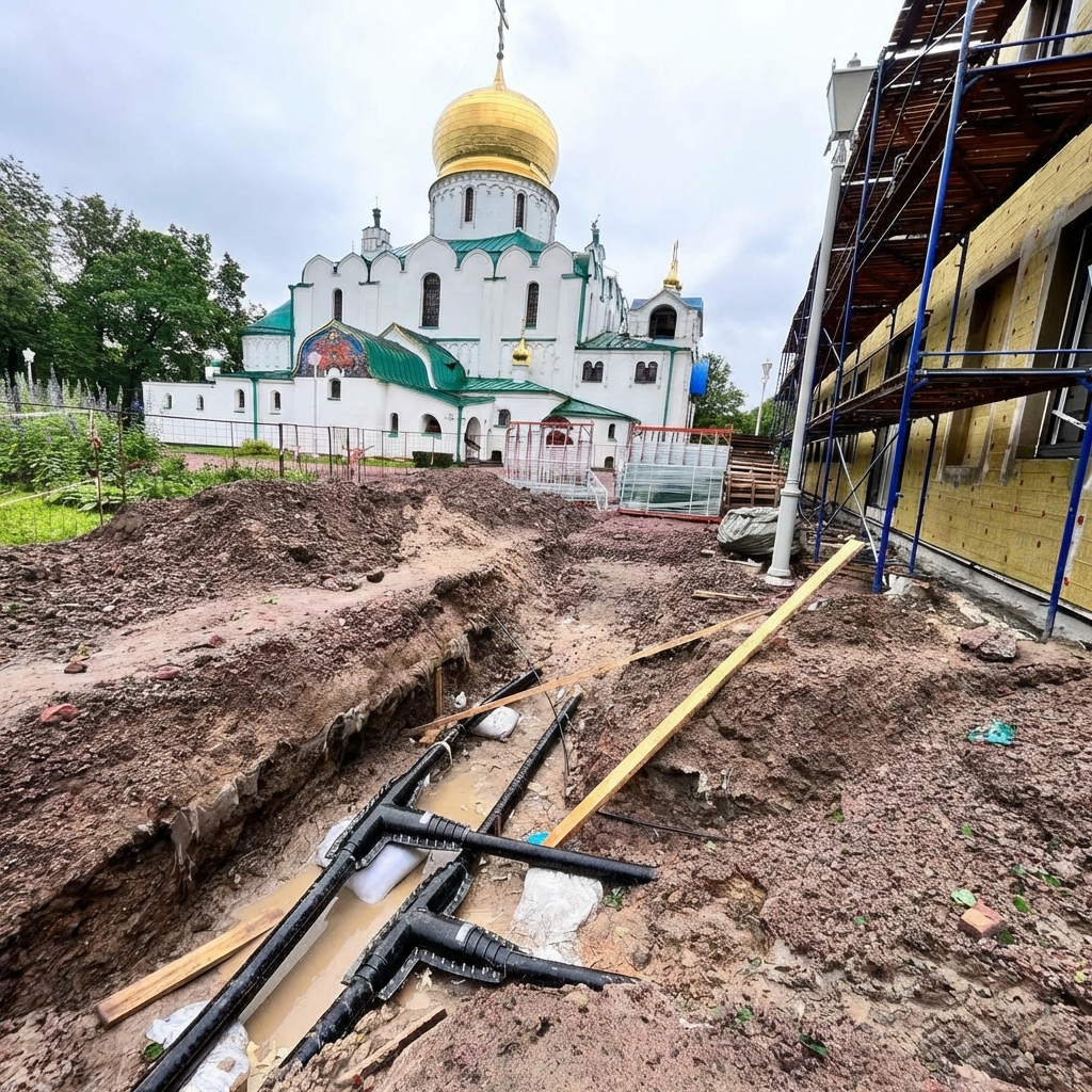 Реконструкция тепловых сетей православного собора г. Пушкин